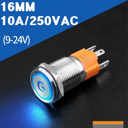 10A 16mm 스위치 LED BLUE (9v-24v) 10A /250VAC