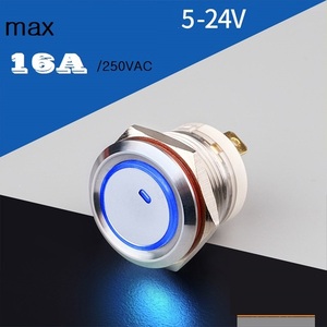 16A 19mm 스위치 LED BLUE (5v-24v) 16A /250VAC