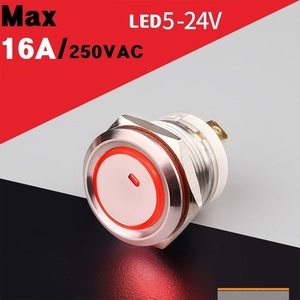 16A 19mm 스위치 LED RED(5v-24v) 16A/250VAC