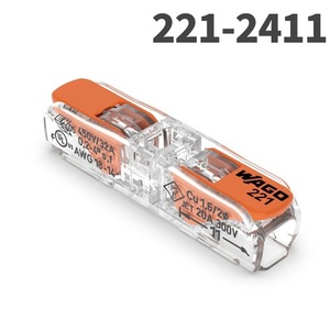 WAGO 221-2411 배선용 1P 최대 0.4-4SQ 와이어 커넥터